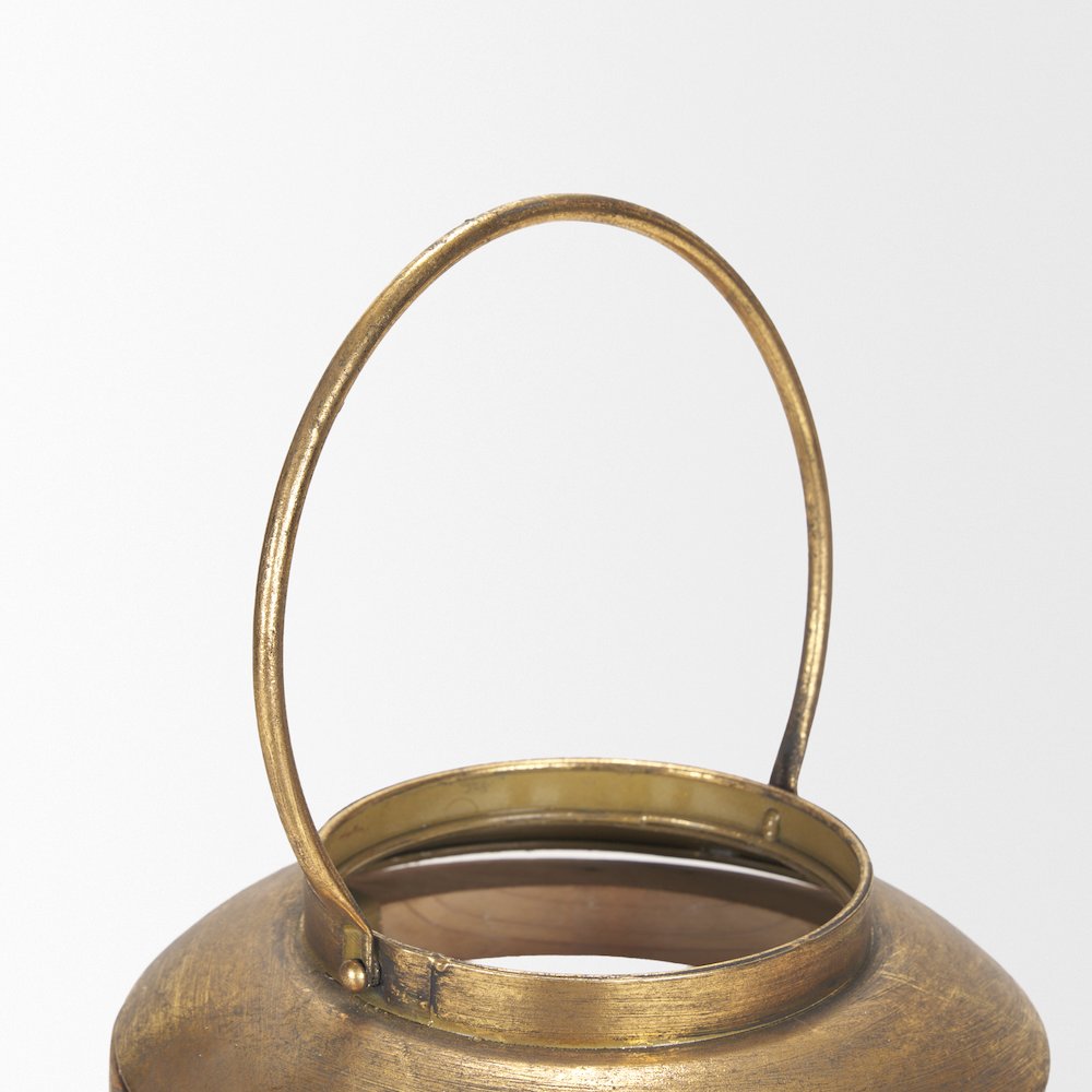 Andy II Small Natural Wood Cylindrical Lantern. Picture 4