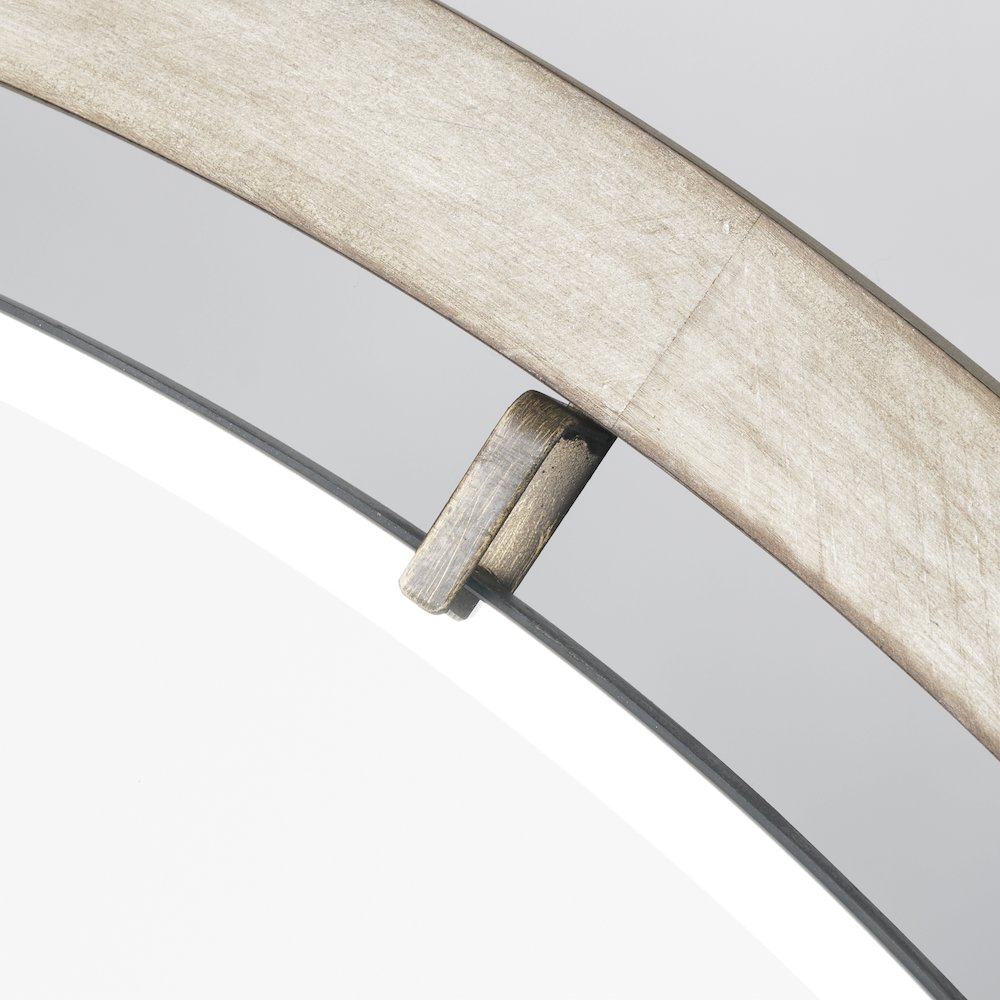 Sonance 54" Round Brown Wood Frame Mirror. Picture 2