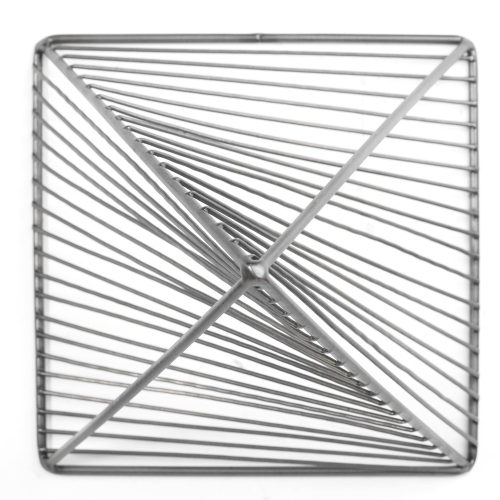 Risley 8L x 8W Gray Metal Triangular Decorative Object. Picture 3
