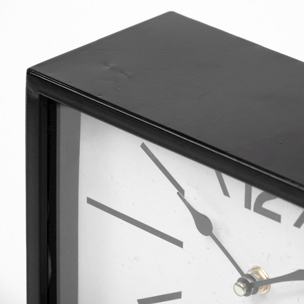 Lita Black Metal Rectangular Table Clock. Picture 5