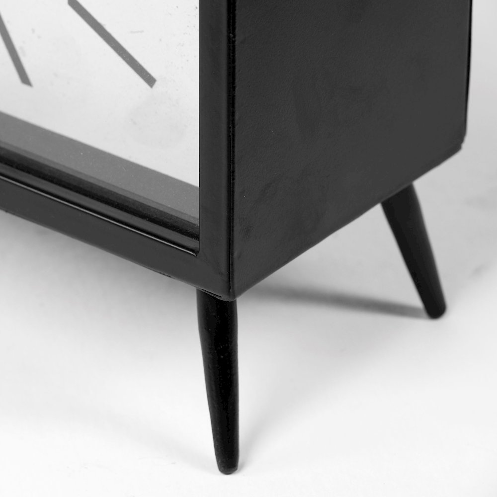 Lita Black Metal Rectangular Table Clock. Picture 6
