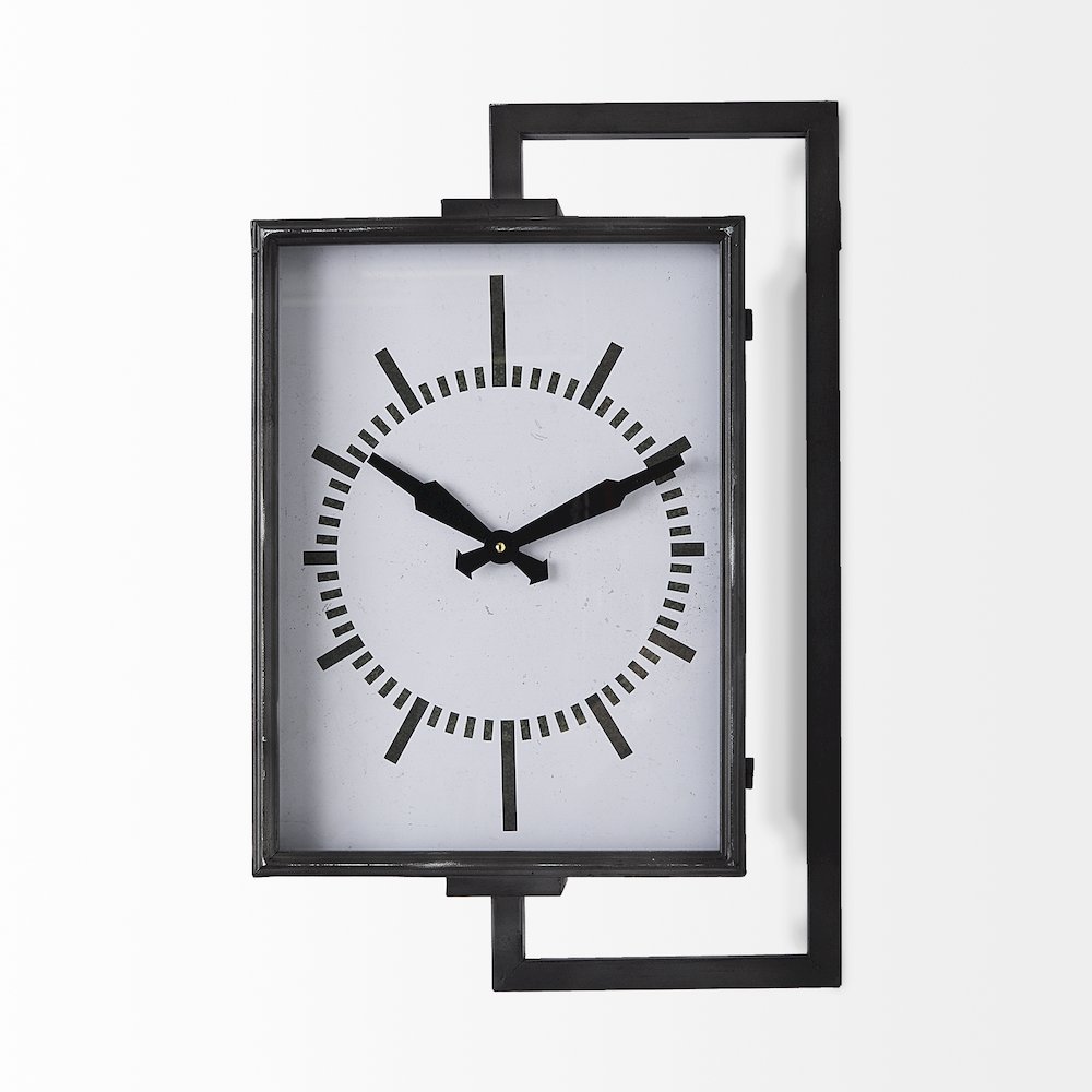 Hagar Rectangular Large Industrial Wall Clock. Picture 3