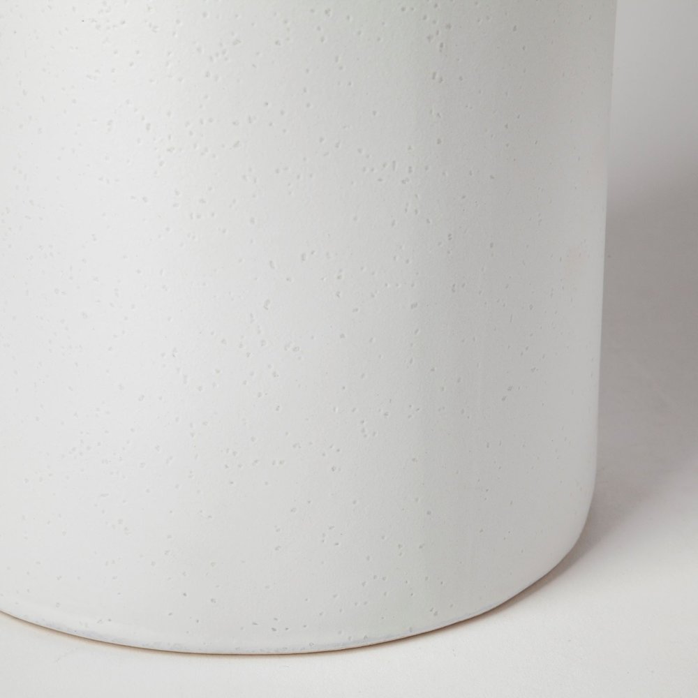 Kira I Small White Pinstripe Ceramic Vase. Picture 5