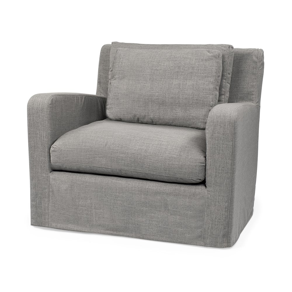 Denly III 38 X 38.25 X 34.5 Flint Gray Slipcover Upholstered Arm Chair. Picture 1