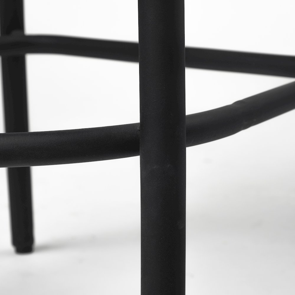 Etienne 26.25" Seat Height Black Wood Seat Black Metal Base Stool. Picture 11