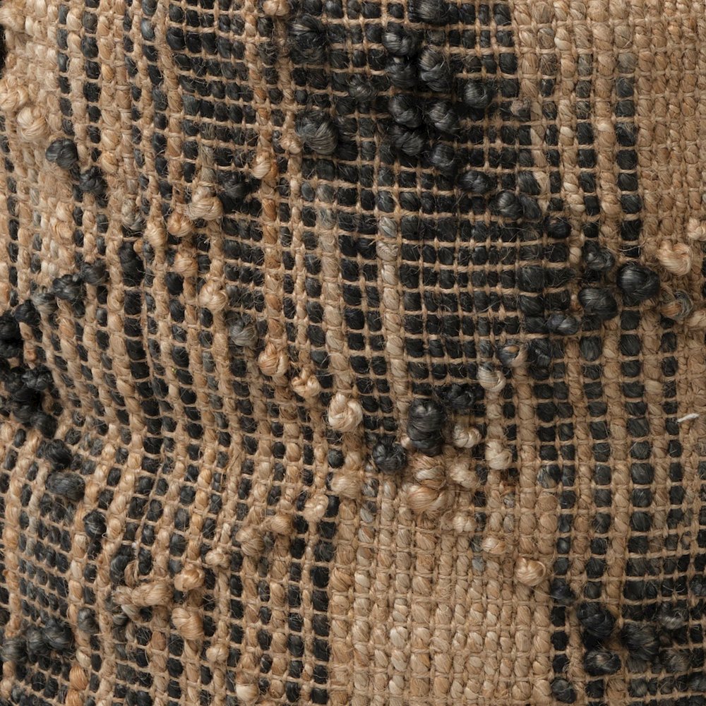 Riley Tan Jute Popcorn Stich Cylindrical Pouf. Picture 2