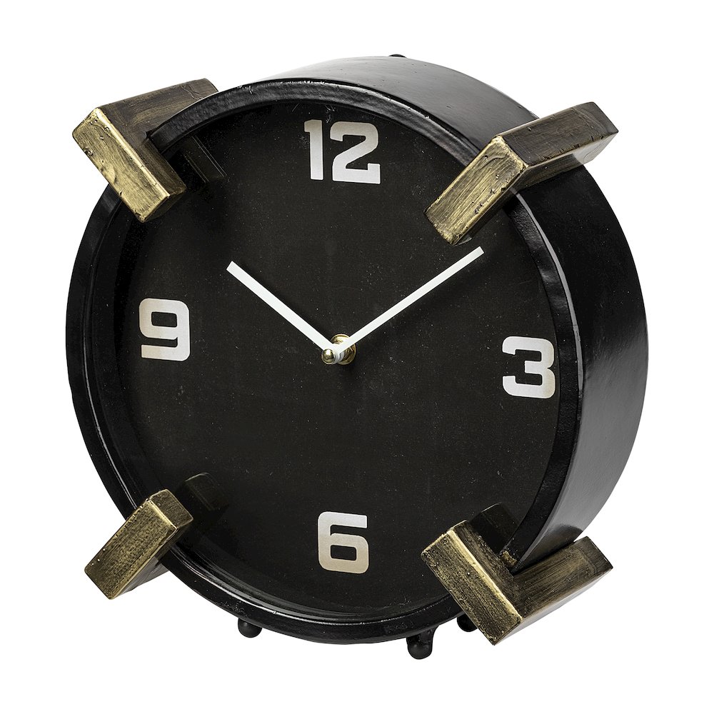 Agar Black Metal Round Table Clock. Picture 1