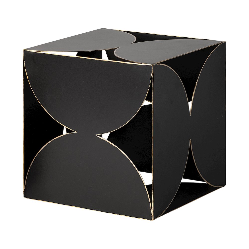 Darren (Large) 8L x 8W Black Metal Decorative Cube. Picture 1