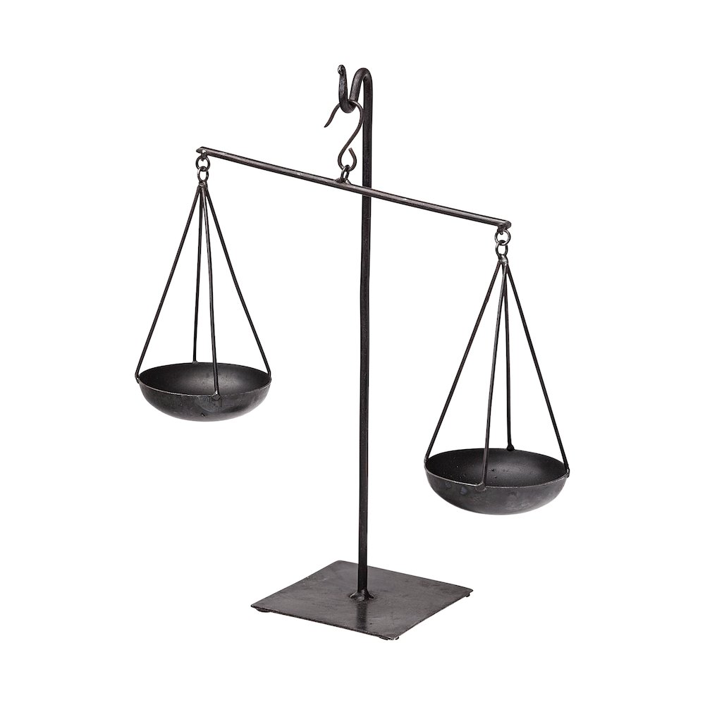 Ellis 10L x 4W Black Metal Vintage Inspired Weighing Scale. Picture 1