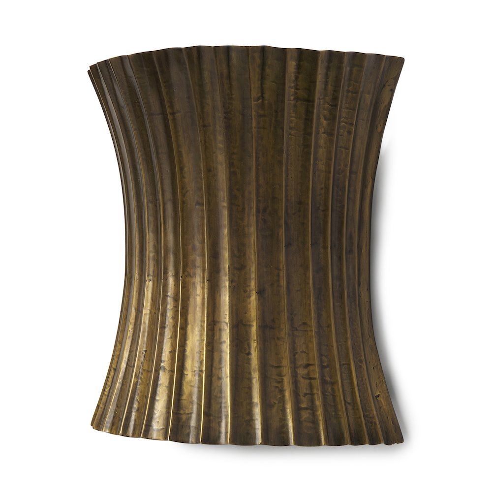 Letitia 10.5L x 5.5W x 11.0H Gold Hammered Metal Fan Wall Sconce. Picture 1