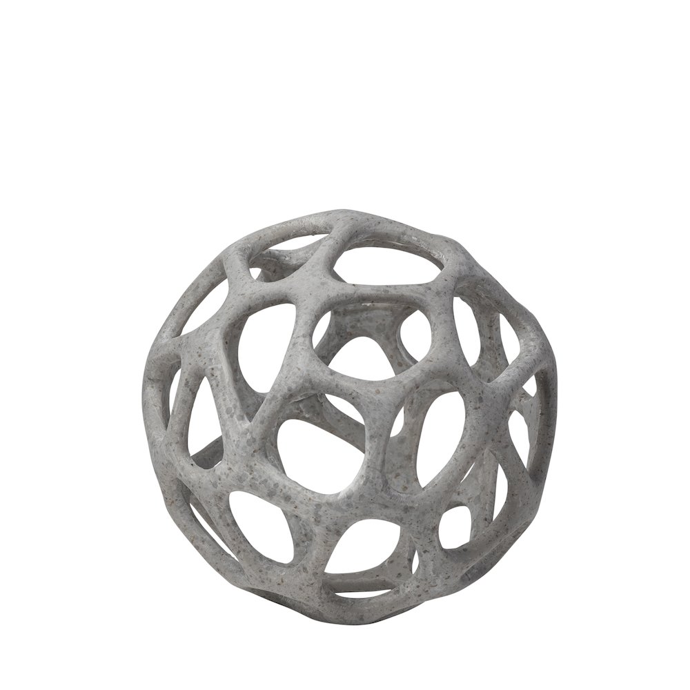 Spiro 6L x 6W Off-White Hollow Decorative Orb. Picture 1