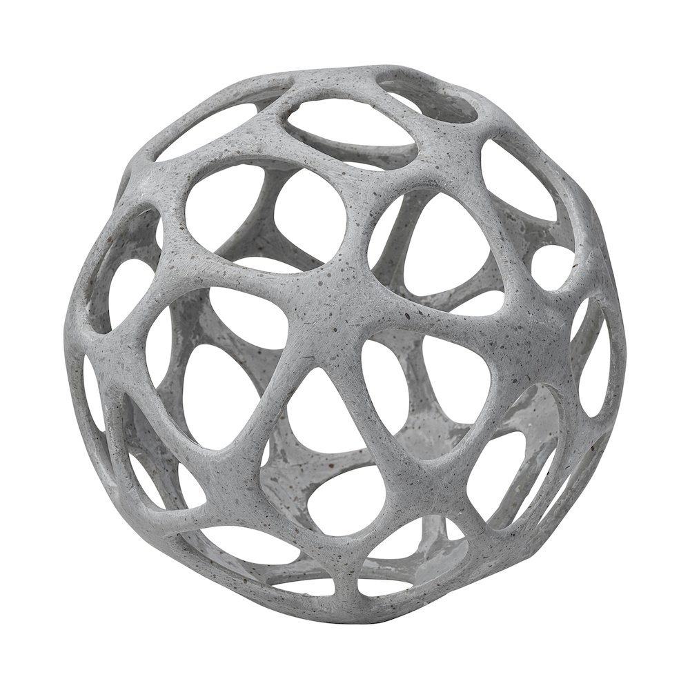 Spiro 7L x 7W Off-White Hollow Decorative Orb. Picture 1