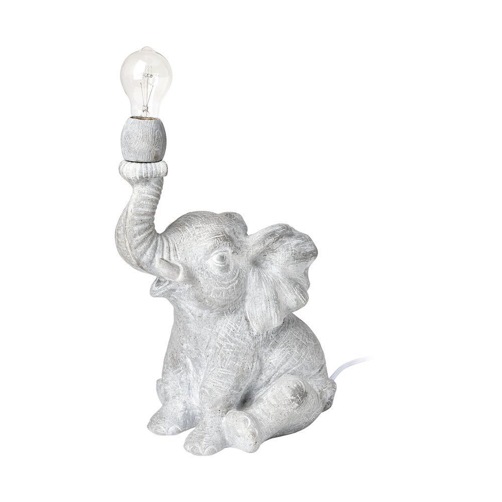 Tantor (15.9"H) Gray Resin Elephant Calf Table Lamp. Picture 1