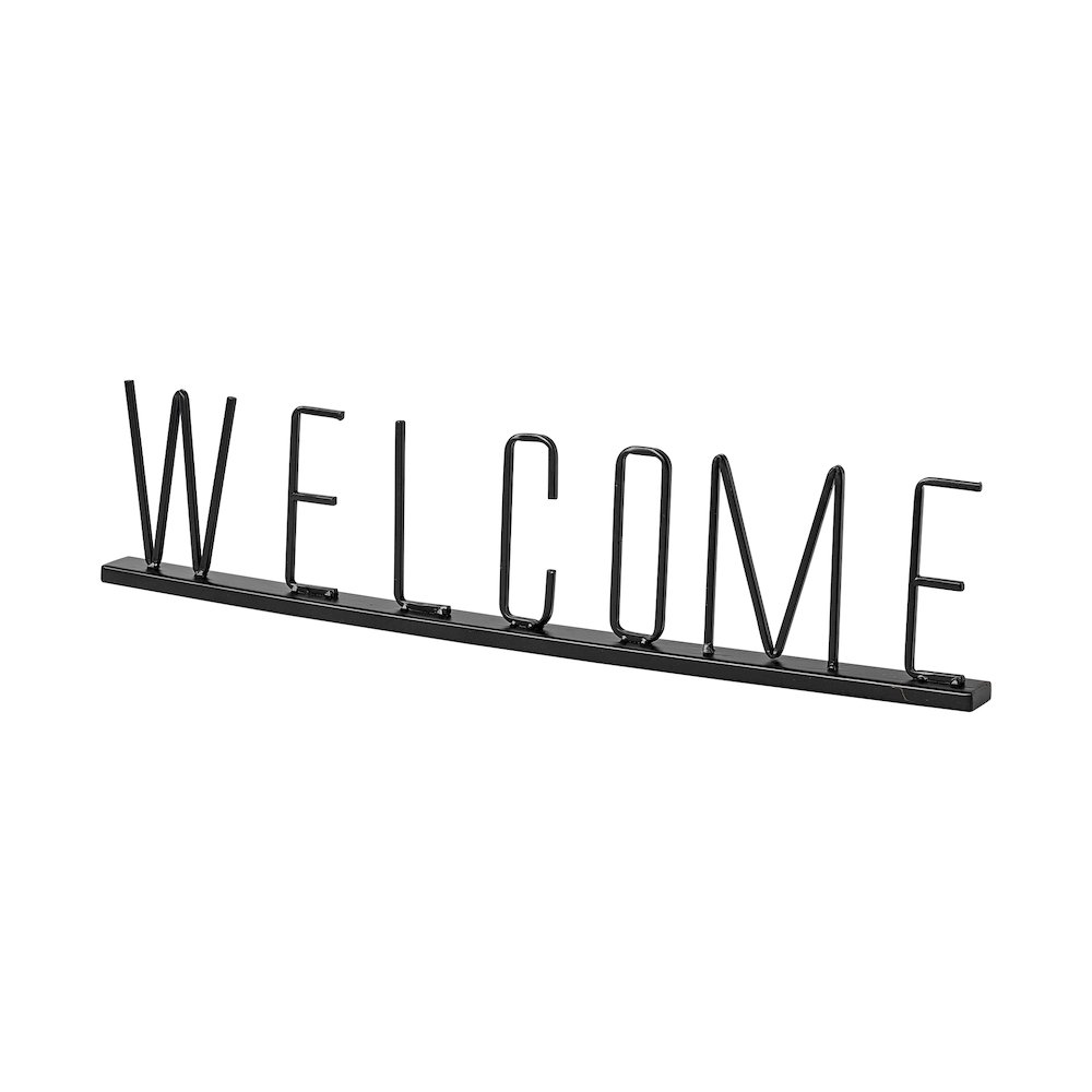 Welcome 24L x 1W Black Metal Sign. Picture 1