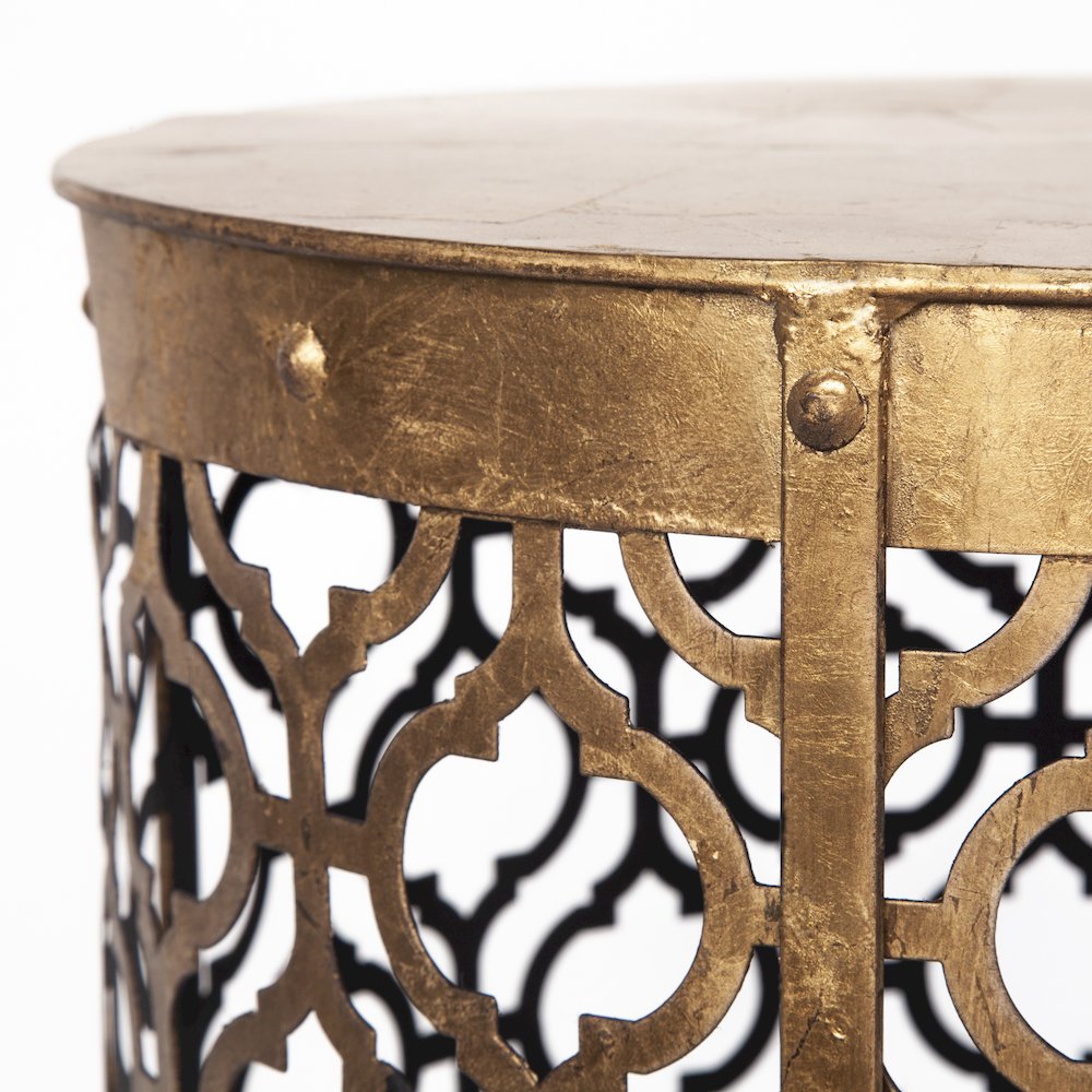 Rudebekia (Set of 2) 16L x 16W Gold Round Metal Accent Tables. Picture 6