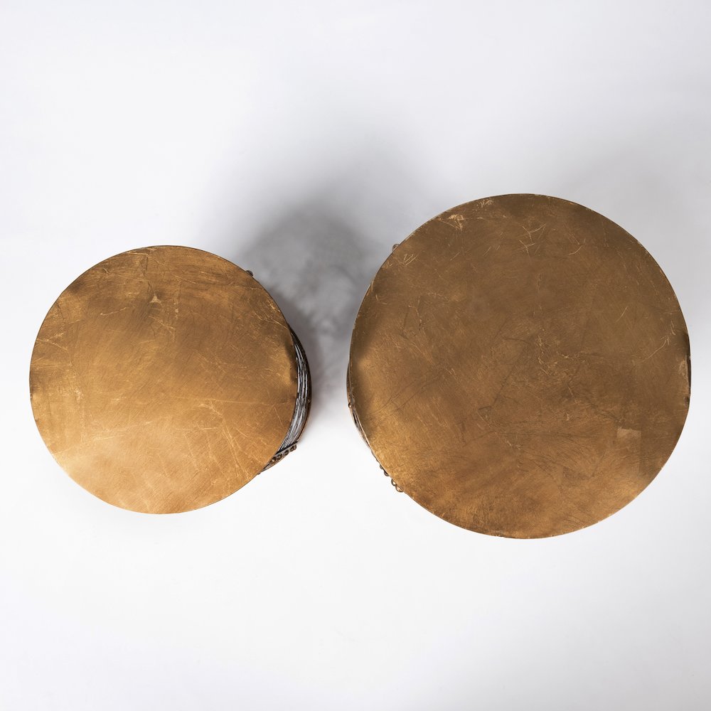 Rudebekia (Set of 2) 16L x 16W Gold Round Metal Accent Tables. Picture 5
