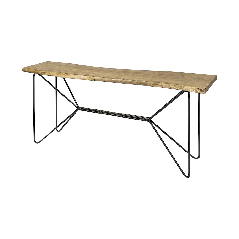 Papillion I 66L x 16W Blonde Wood and Iron Console Table. Picture 1