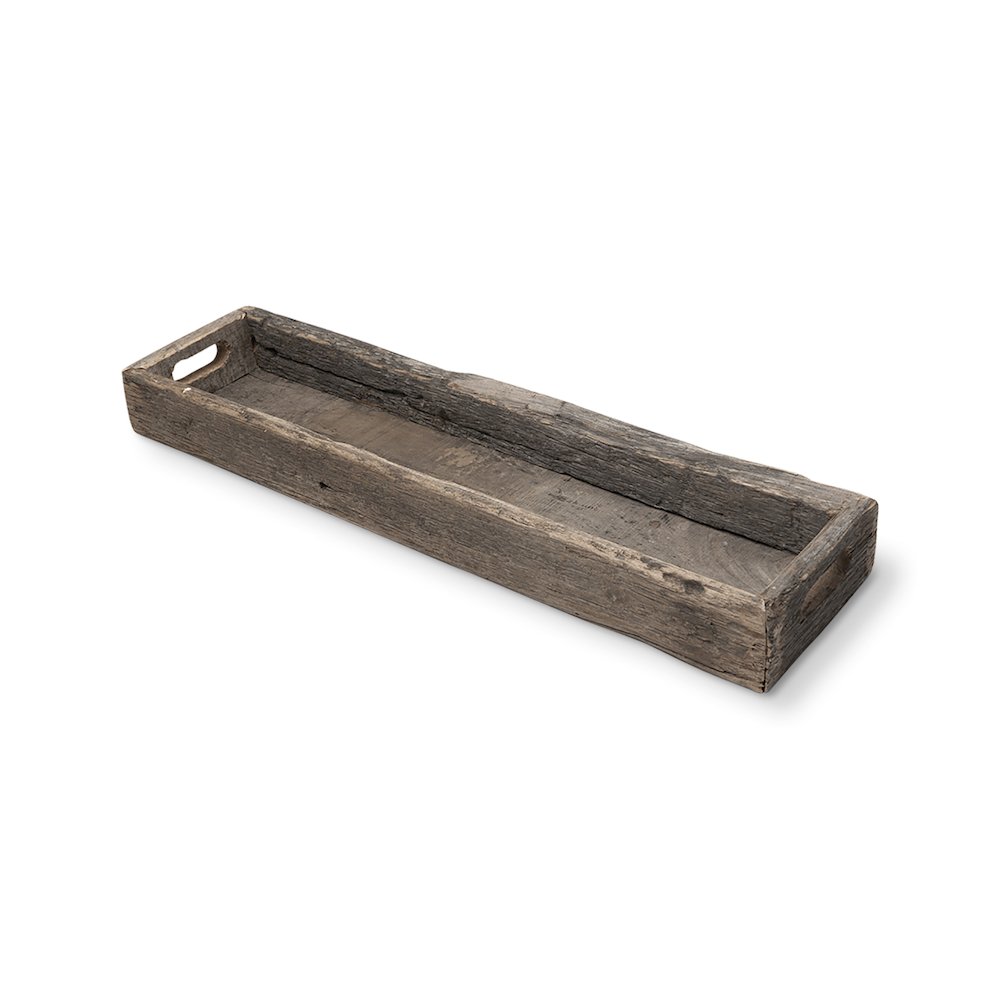 Vernon (Medium) 30L x 7W Brown Reclaimed Wood Tray. Picture 1