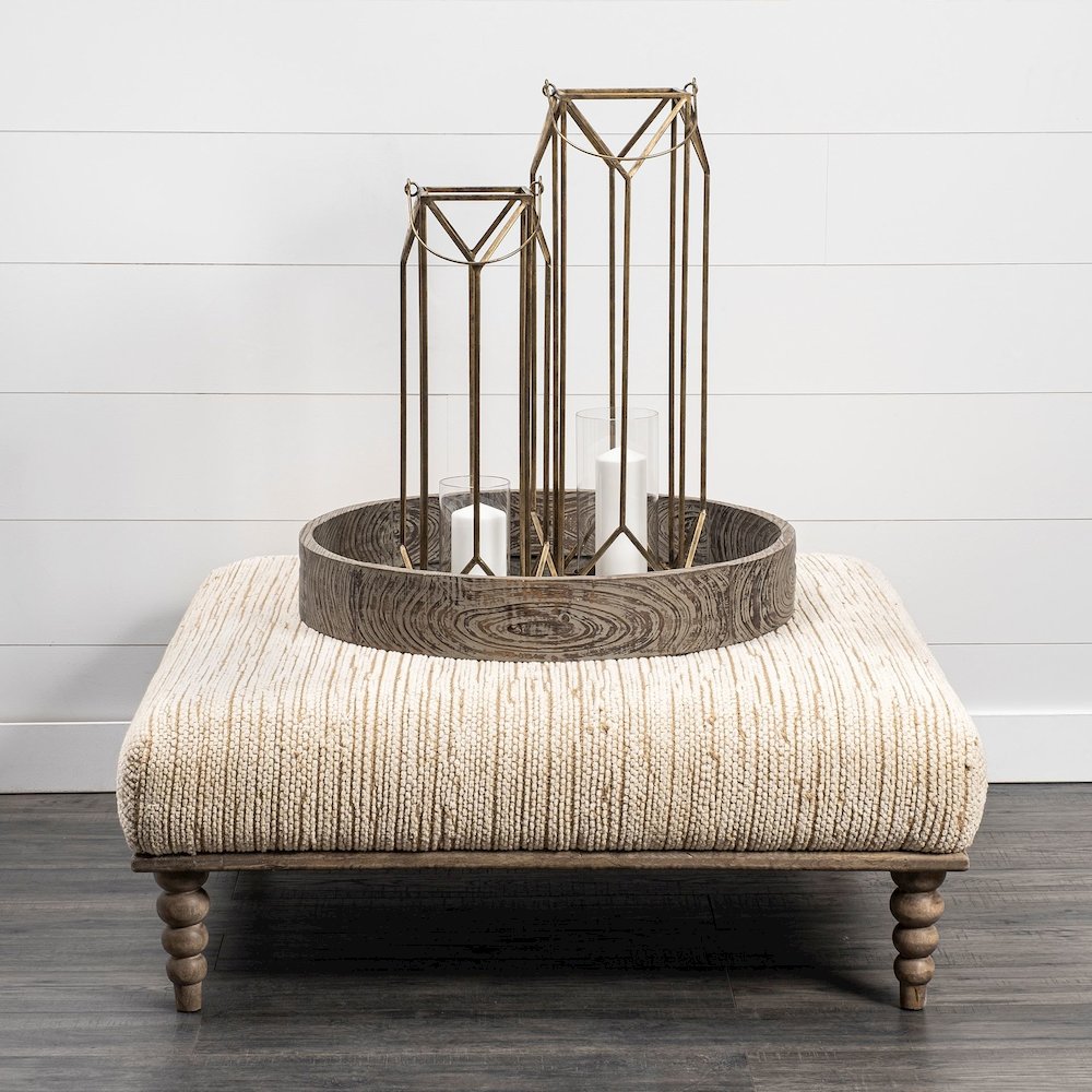 Ivy Small Gold Metal Geometric Cage Candle Holder Lantern. Picture 2
