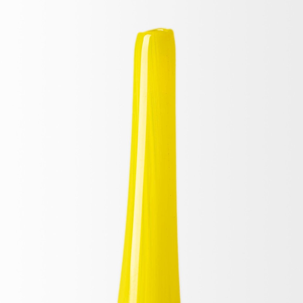 Jasse Large Yellow/Gray Ombre Glass Vase. Picture 4
