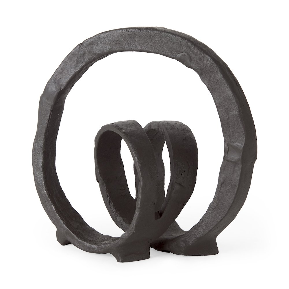 Stanislaw II Black Metal Infinite Ribbon Sculpture. Picture 1