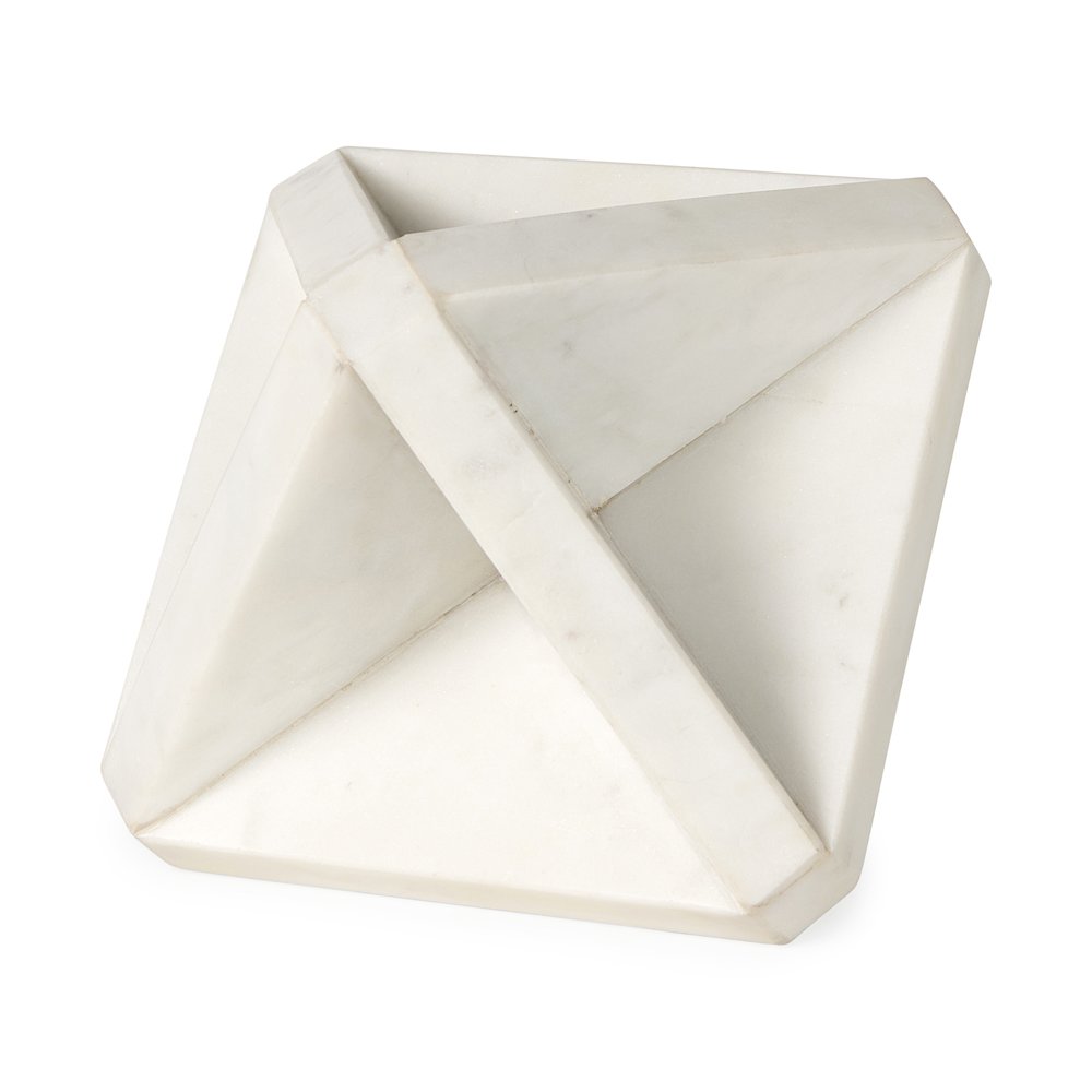 Sophia 5.5 L x 5.5 W x 8.5 H White Marble Decor Stand. Picture 1