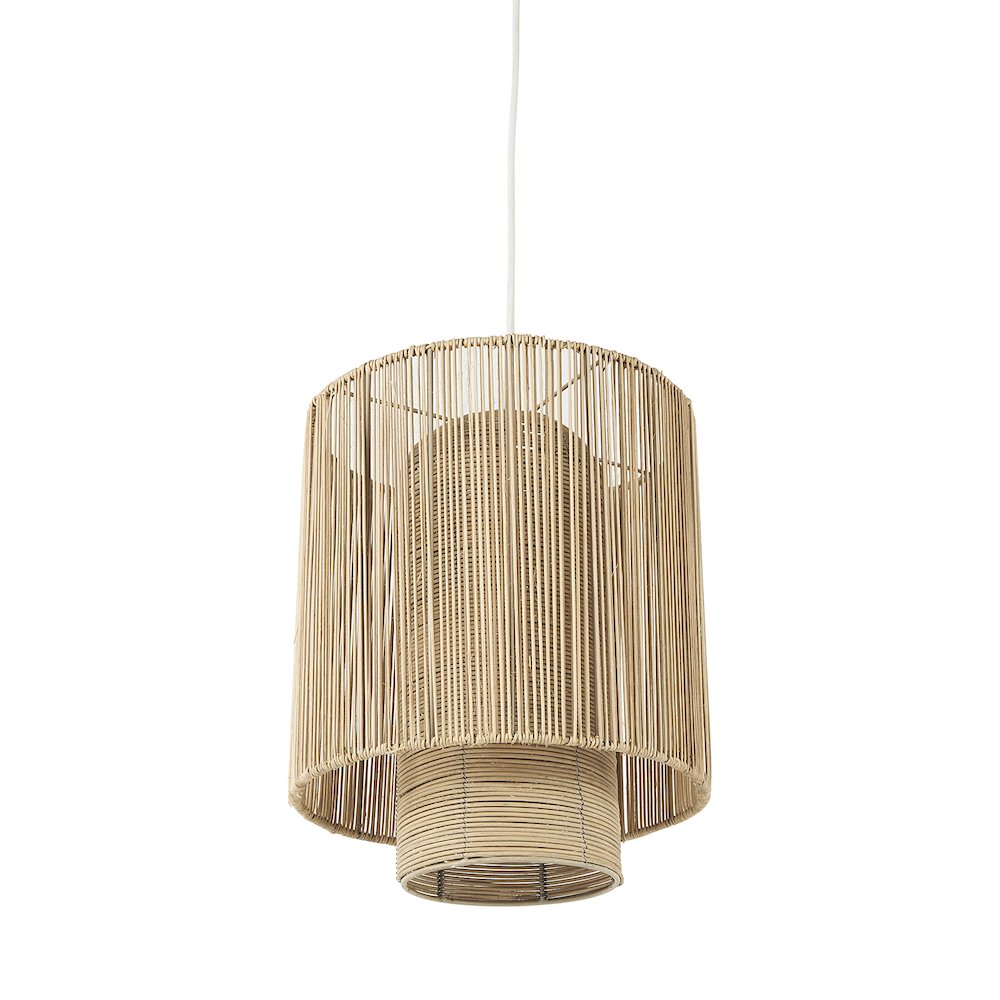 Aviario 14.2 L x 14.2 W x 14.2 H Natural Cane Cylindrical Pendant Light. Picture 1