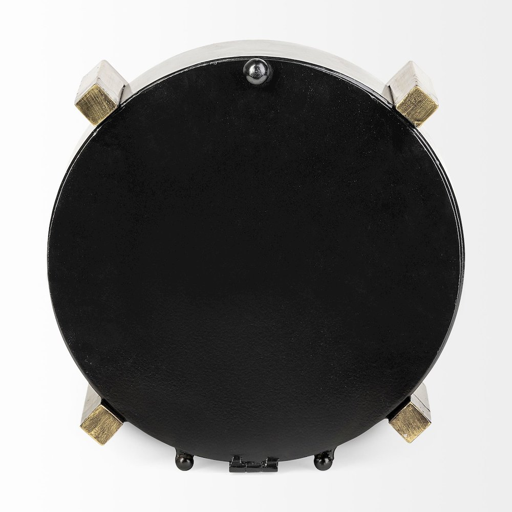 Agar Black Metal Round Table Clock. Picture 3