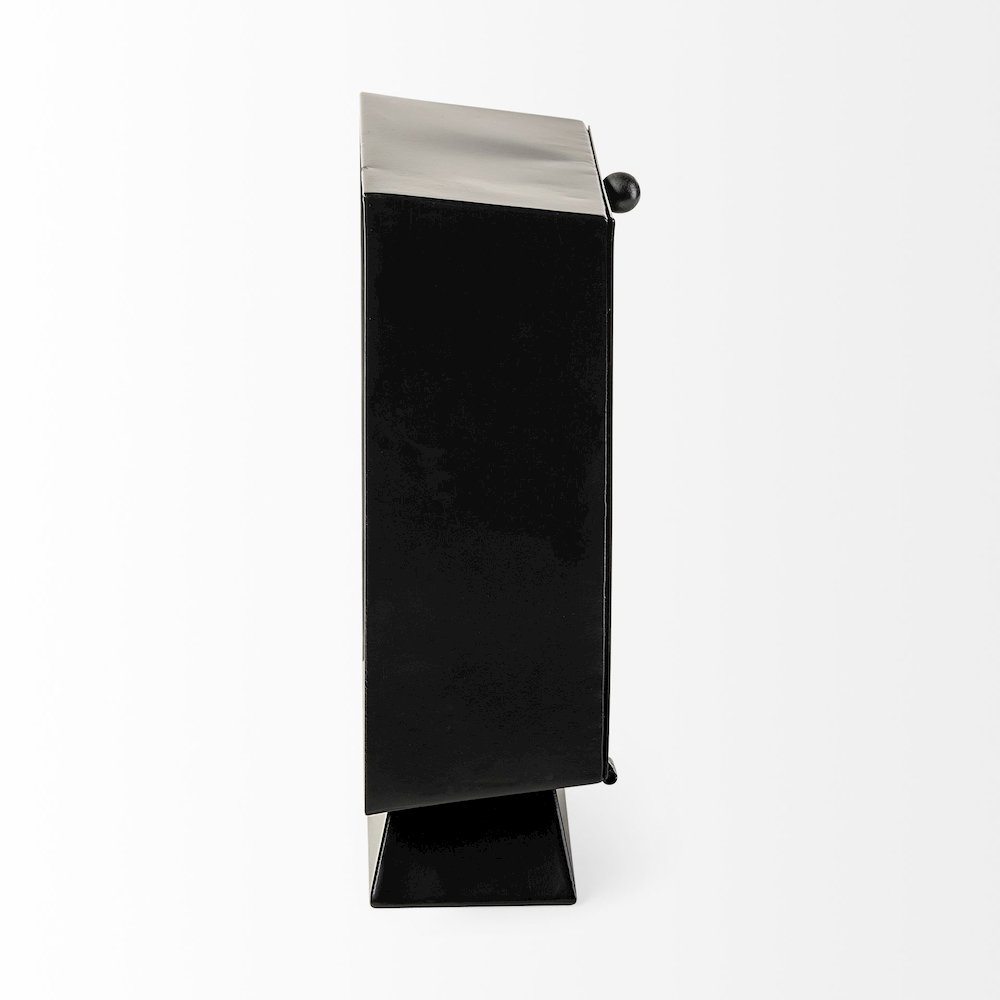Ralph I Black Metal Square Table Clock. Picture 3