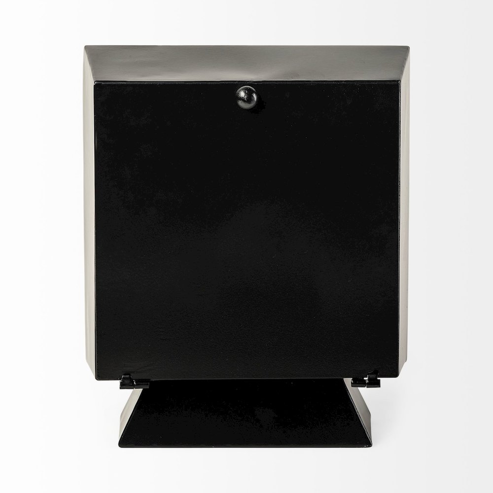 Ralph I Black Metal Square Table Clock. Picture 4