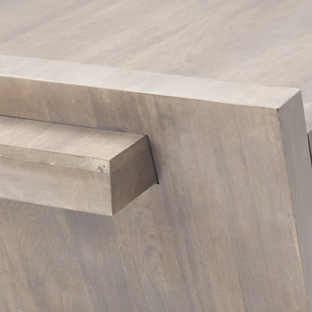 Elaine 59x36 Brown Solid Wood Top & Base Coffee Table. Picture 4