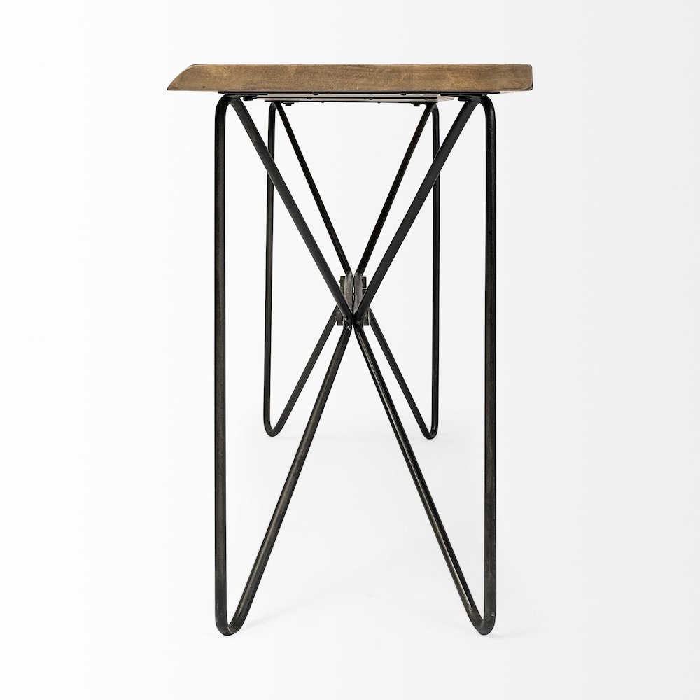 Papillion I 66L x 16W Blonde Wood and Iron Console Table. Picture 3