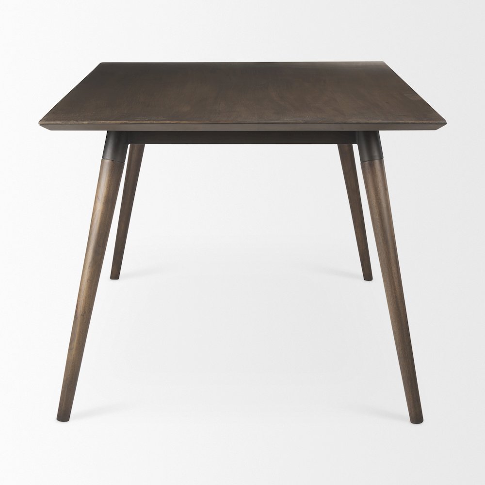 Nicholas II 72x39 Brown Solid Wood Top Metal/Wood Leg Dining Table. Picture 2