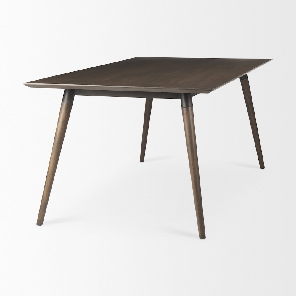 Nicholas II 72x39 Brown Solid Wood Top Metal/Wood Leg Dining Table. Picture 3