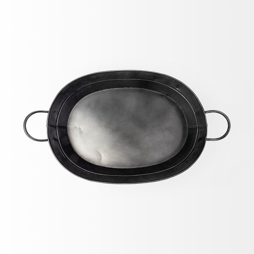 Reno 20L x 14W Black Metal Vintage Inspired Basket. Picture 3