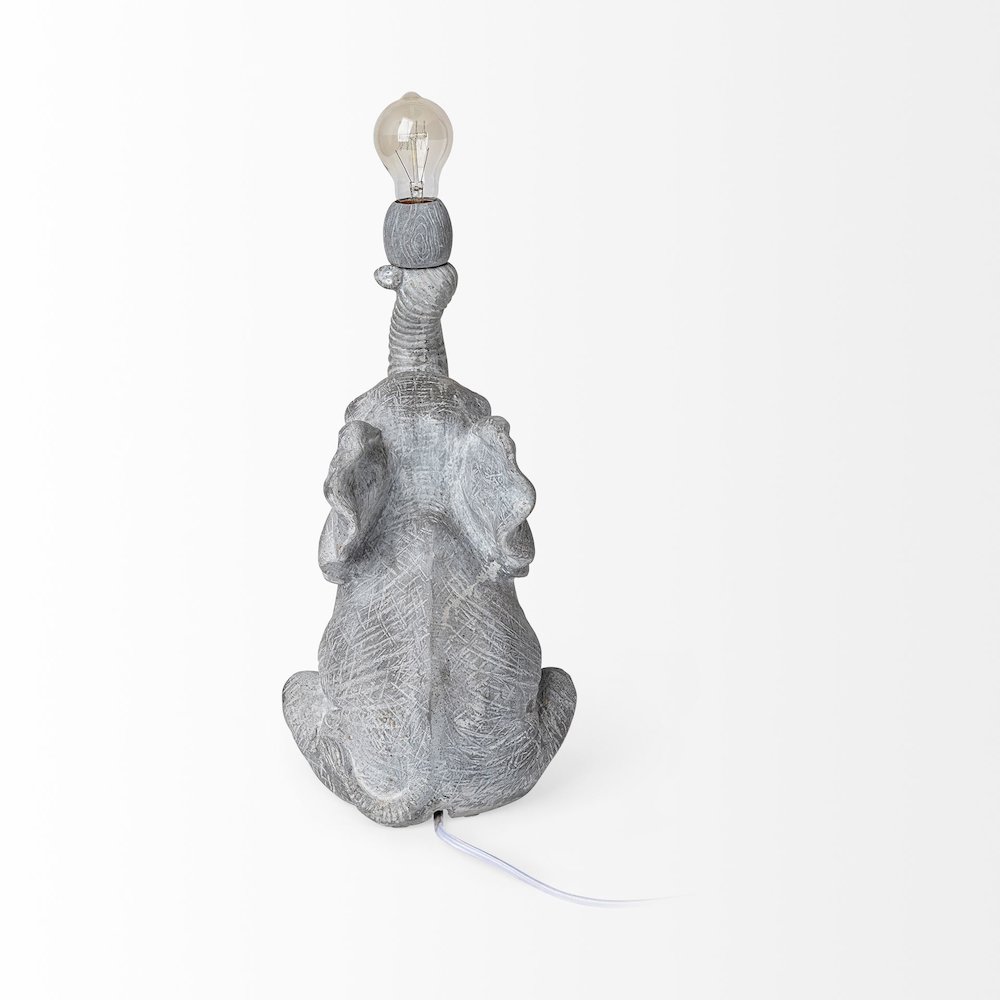 Tantor (15.9"H) Gray Resin Elephant Calf Table Lamp. Picture 3