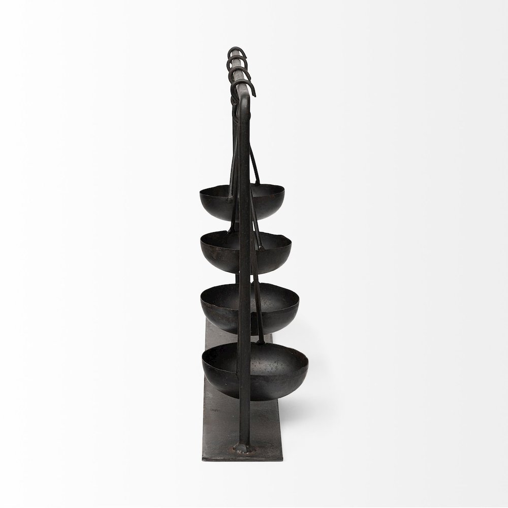 Enos 19L x 3W Black Metal 4 Bowl Ancient Spice Market Decorative Display. Picture 2