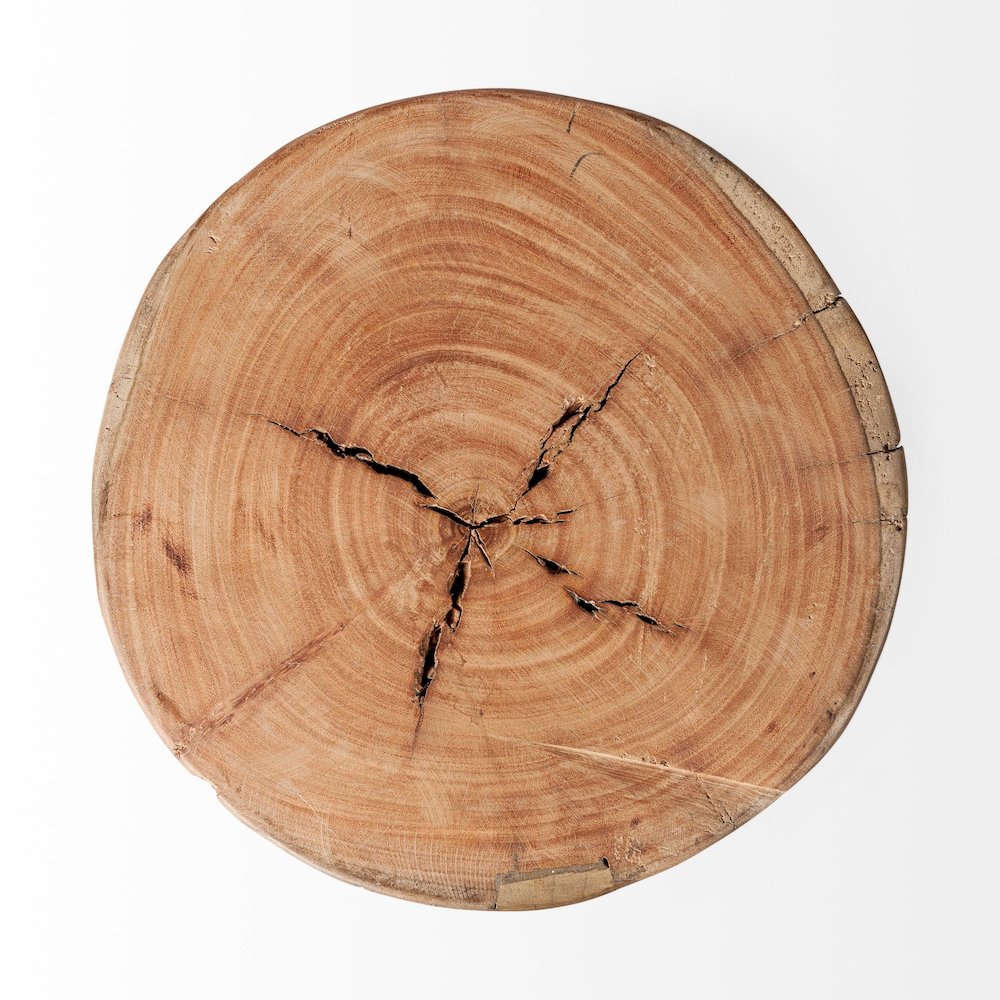 Asco 15"H Rustic Solid Reclaimed Wood Stool. Picture 3