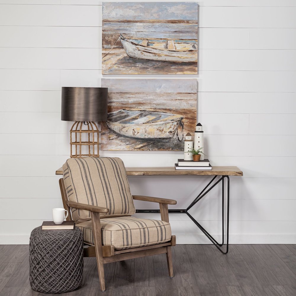 Abner (Large) 4L x 4W White Wooden Coastal Lighthouse. Picture 5