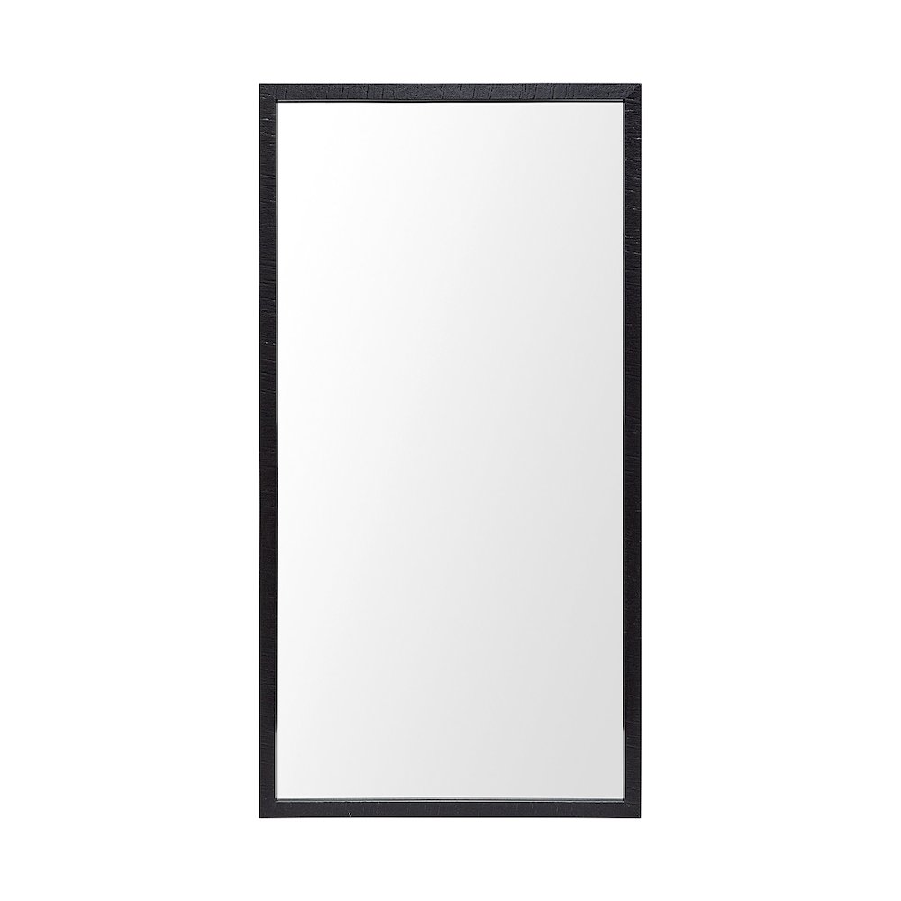 Bristol Black 20x40 Faux Wood Frame Bathroom Vanity Mirror. Picture 1