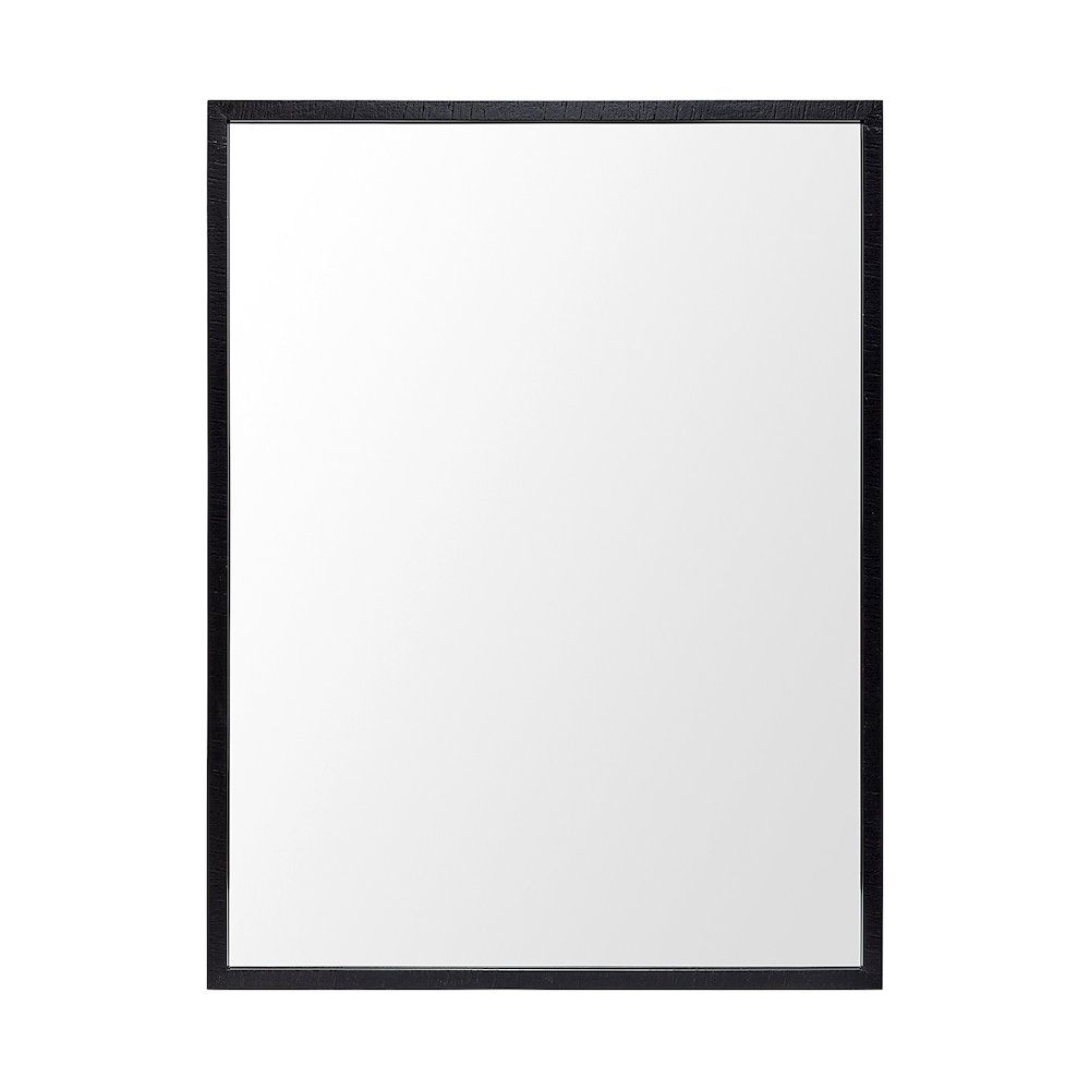 Bristol Black 30x40 Faux Wood Frame Bathroom Vanity Mirror. Picture 1