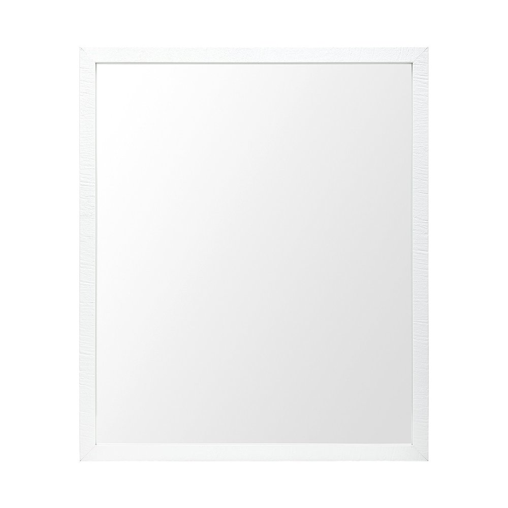 Bristol White 20x24 Faux Wood Frame Bathroom Vanity Mirror. Picture 1