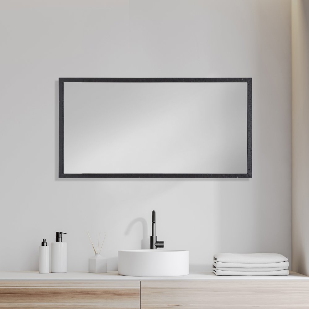 Bristol Espresso 20x40 Faux Wood Frame Bathroom Vanity Mirror. Picture 2