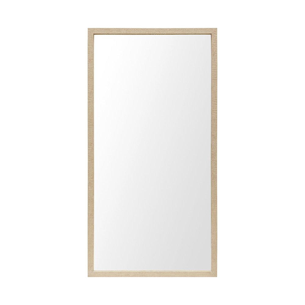 Bristol Tan 20x40 Faux Wood Frame Bathroom Vanity Mirror. Picture 1