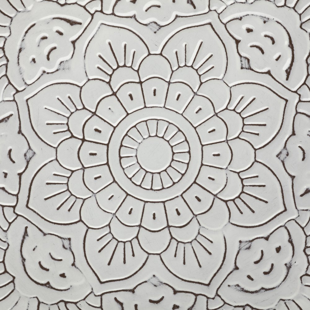 Miranda Set of 2 Stamped Metal Lotus Flower Wall Decor. Picture 3