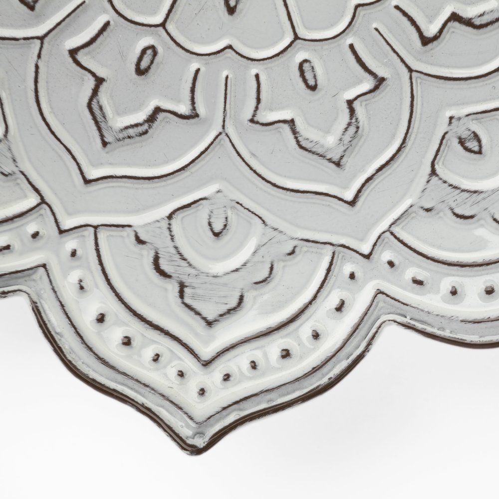 Miranda Set of 2 Stamped Metal Lotus Flower Wall Decor. Picture 6