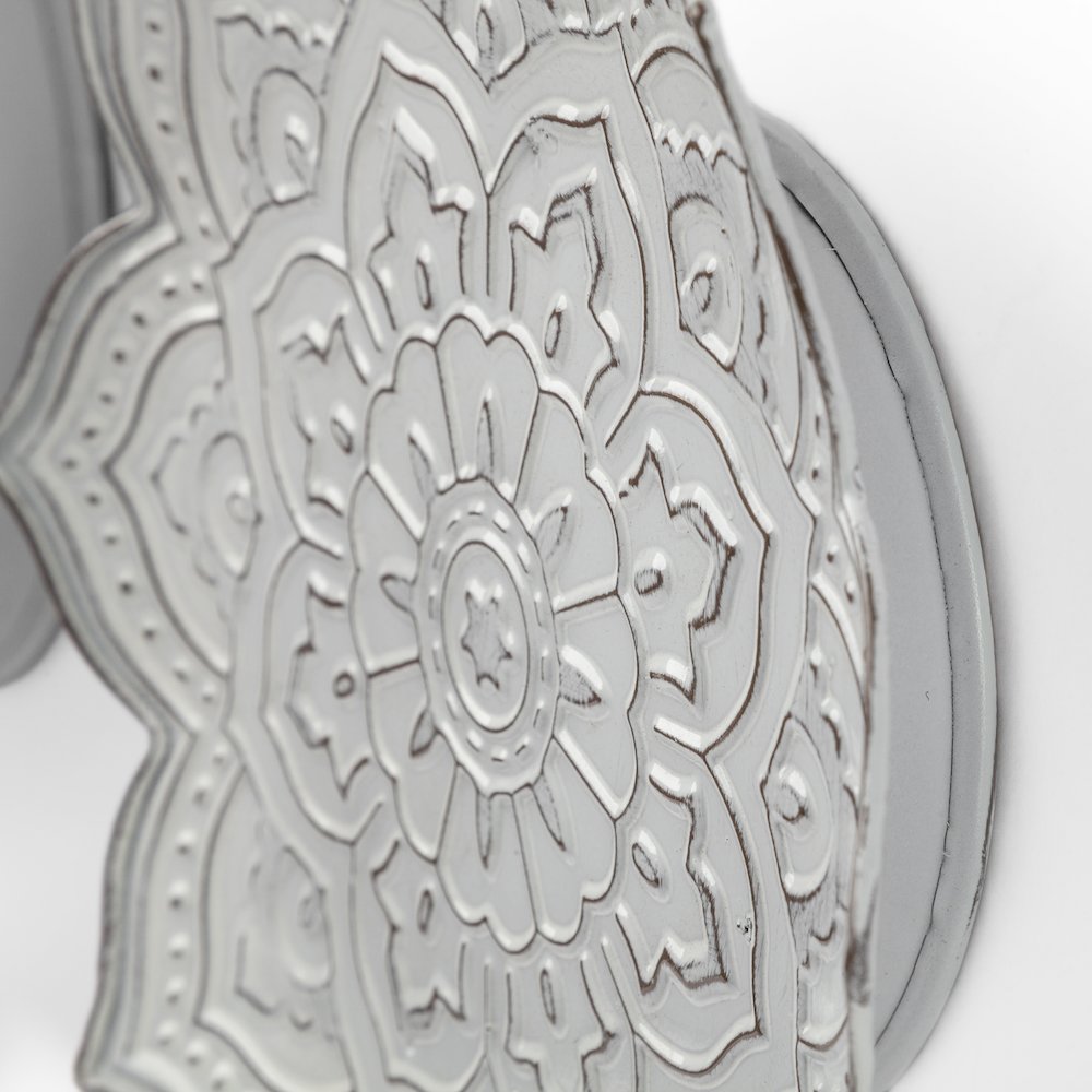 Miranda Set of 2 Stamped Metal Lotus Flower Wall Decor. Picture 7