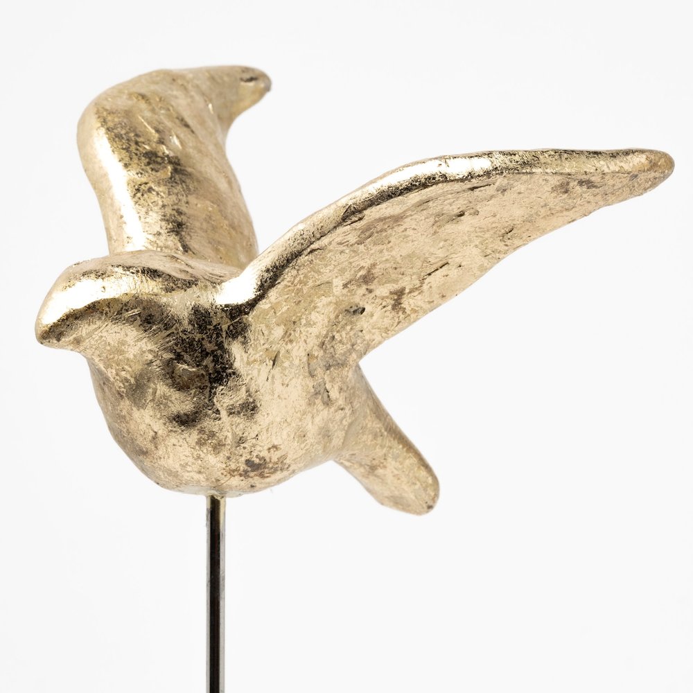 Aya Set of 3 11L x 4W Gold Metal Decorative Birds. Picture 6