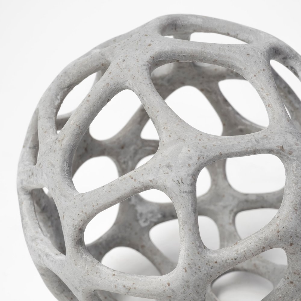 Spiro 6L x 6W Off-White Hollow Decorative Orb. Picture 3