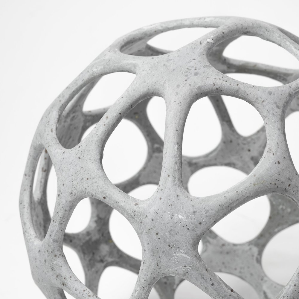 Spiro 7L x 7W Off-White Hollow Decorative Orb. Picture 3